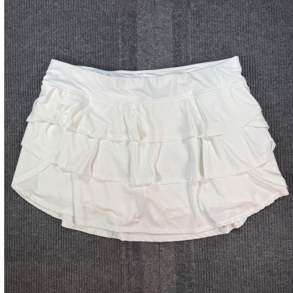 Calvin Klein Performance White Tiered Ruffle Tennis Skort Womens 3X Activewear